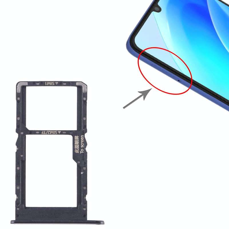 For Huawei nova Y70 SIM + SIM / Micro SD Card Tray (Black)