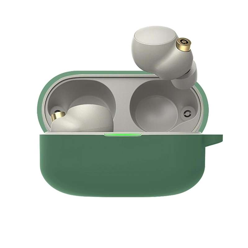 For Sony WF-1000XM4 Wireless Earphone Silicone Protective Case(Dark Green)