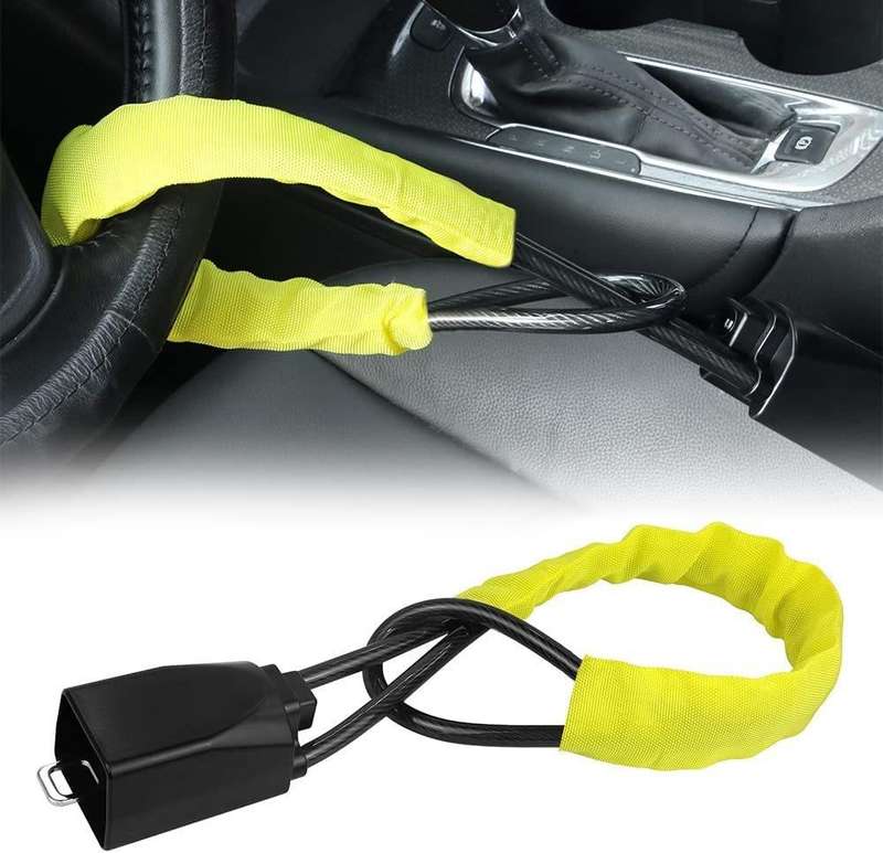 S308 Car Steering Wheel Wire Rope Lock Security Anti-theft Locks(Red)