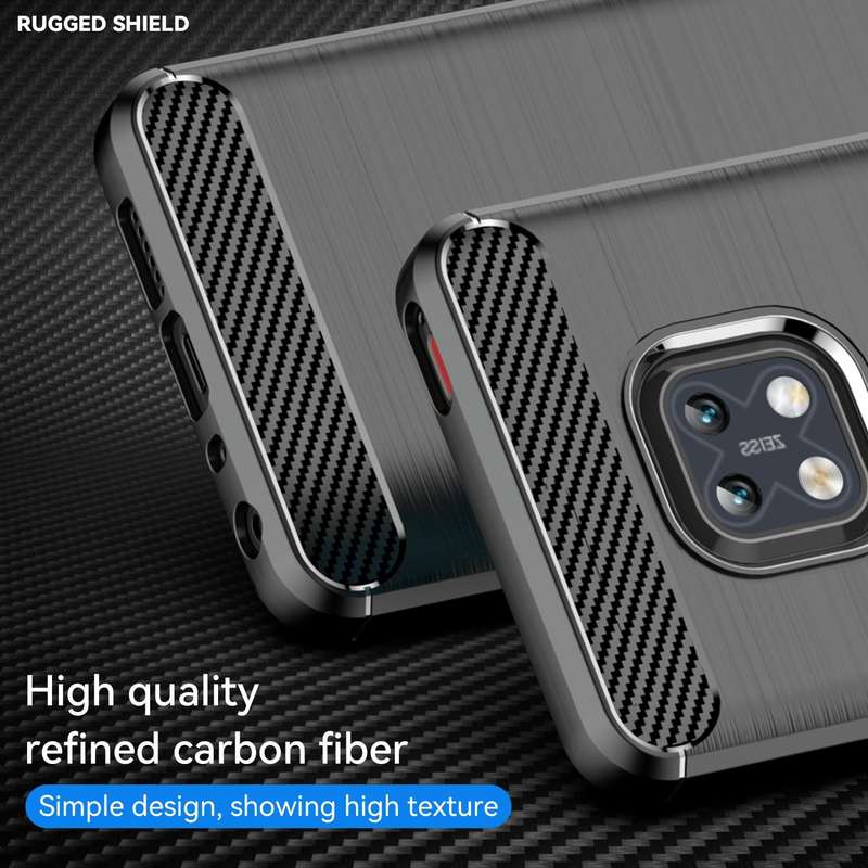 For Nokia XR20 Brushed Texture Carbon Fiber TPU Phone Case(Black)