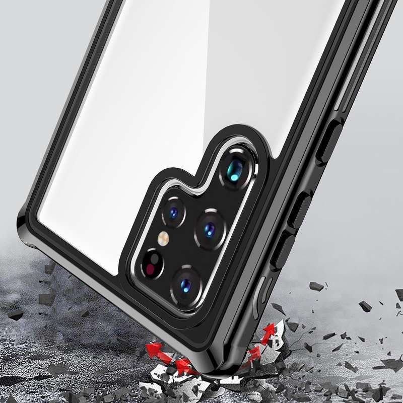 For Samsung Galaxy S22 Ultra 5G RedPepper Transparent Dot Shockproof Waterproof PC + TPU Phone Ca...