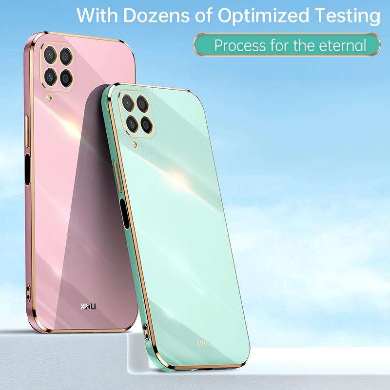 For Huawei nova 6 SE XINLI Straight 6D Plating Gold Edge TPU Shockproof Case(Black)