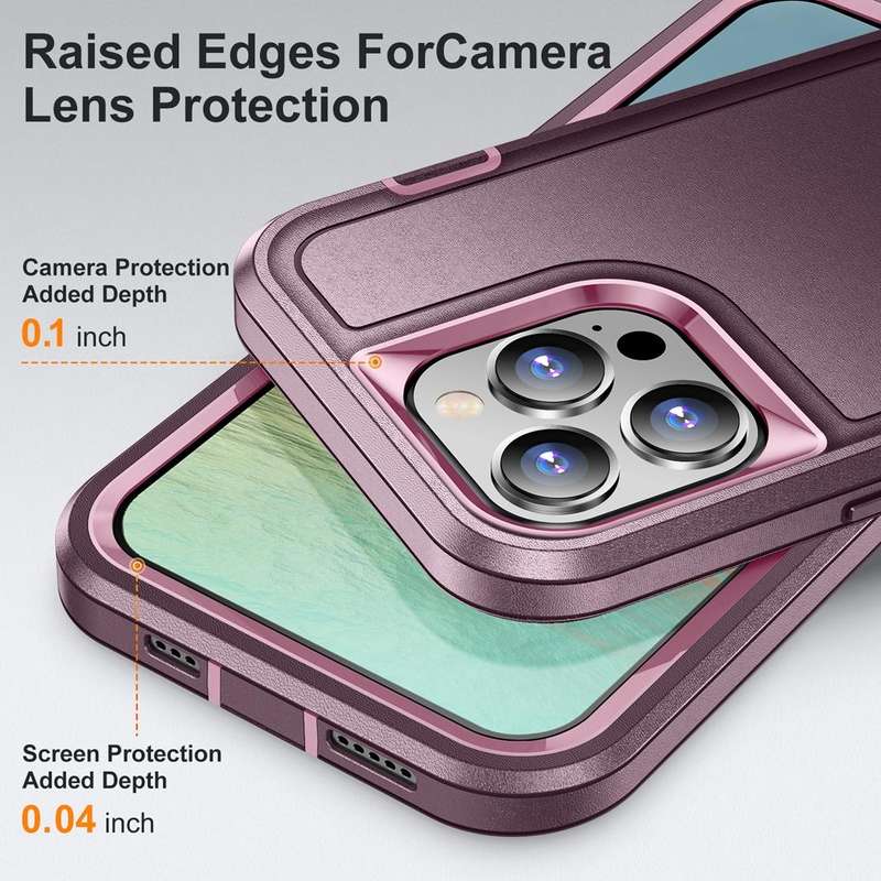 For iPhone 15 Pro Max Life Waterproof Rugged Phone Case(Purple + Pink)