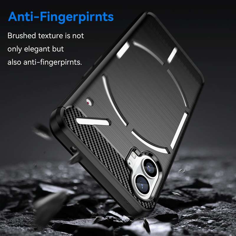 For Nothing Phone 1 Brushed Texture Carbon Fiber TPU Phone Case(Black)