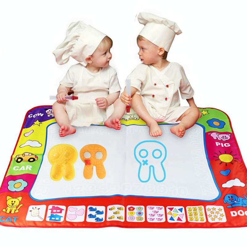 Children Rainbow Color Magic Doodle Water Drawing Mat with 2 Pen, Size: 80cm x 60cm