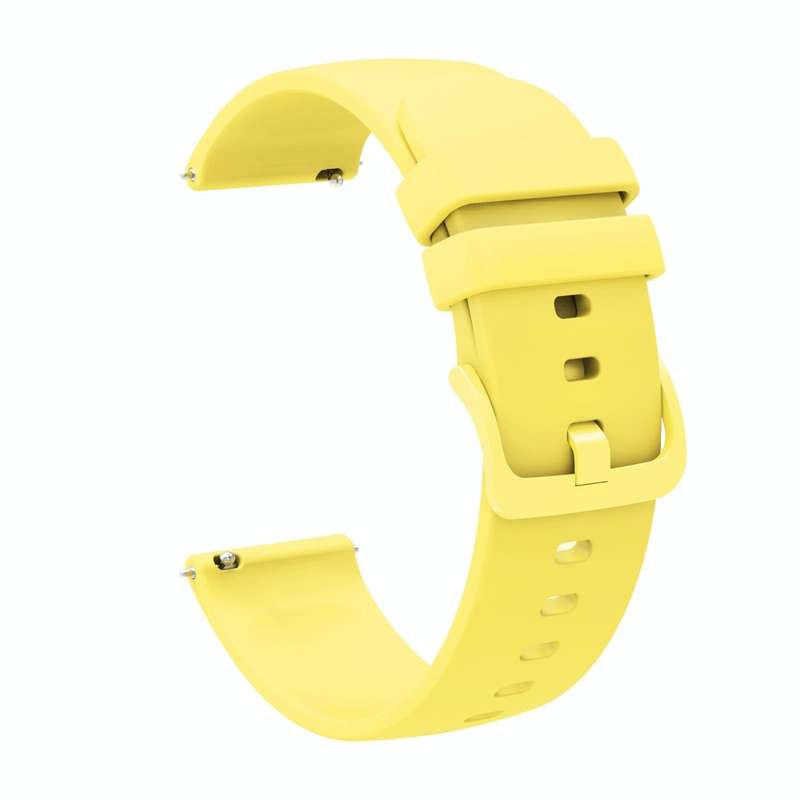For Garmin Forerunner 255S 18mm Solid Color Soft Silicone Watch Band(Yellow)