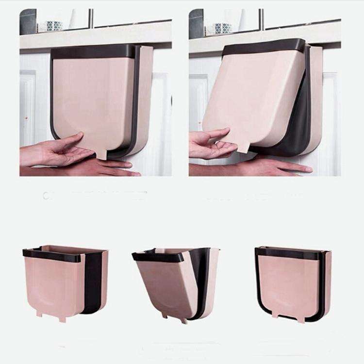 Foldable Hanging Kitchen Trash Can, Size:23x6x29cm(White)