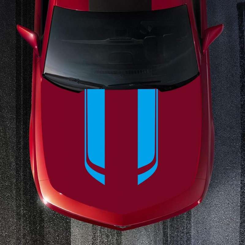 D-711 Stripe Pattern Car Modified Hood Decorative Sticker(Blue)