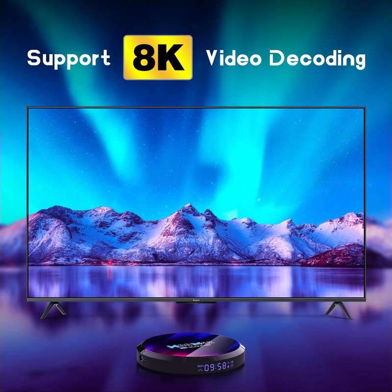 H96 Max 8K Ultra HD Smart TV Box Android 13.0 Media Player with Remote Control, RK3528 Quad-Core,...
