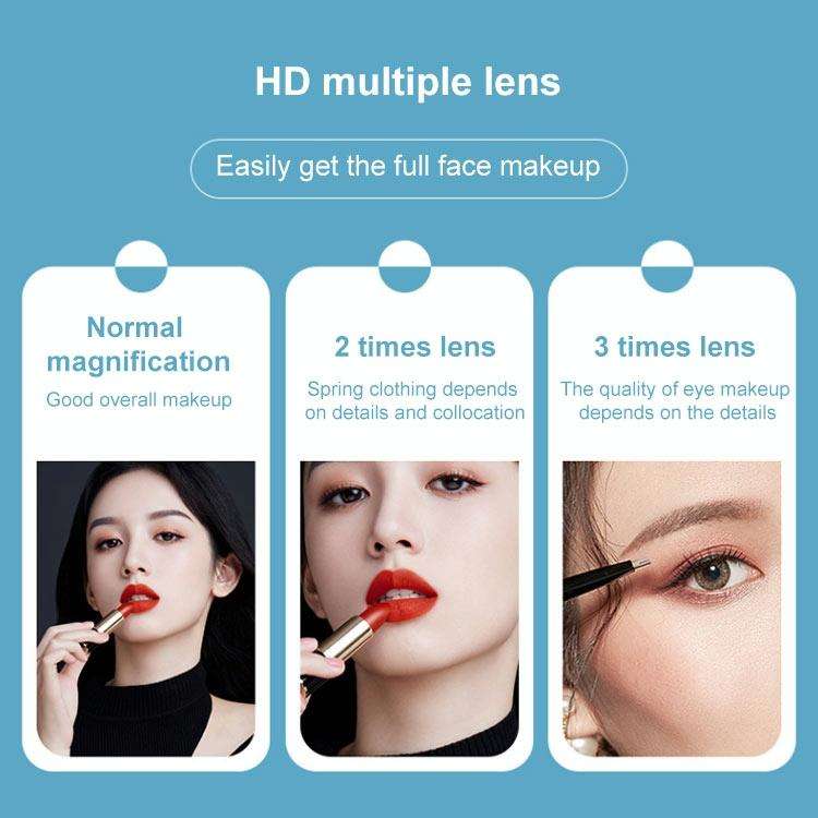 Simple & Stylish LED Three-Fold Square Makeup Mirror, Specification:Charging Model Monochrome Lam...