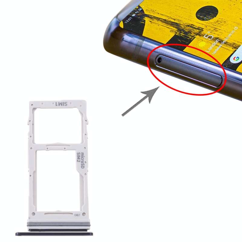 For Samsung Galaxy Note 10 Lite SM-N770 SIM Card Tray + SIM Card Tray / Micro SD Card Tray (Black)