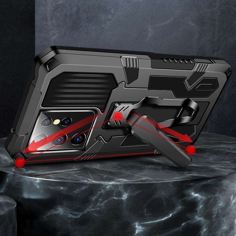 For Samsung Galaxy S21+ 5G Machine Armor Warrior Shockproof PC + TPU Protective Case(Black)
