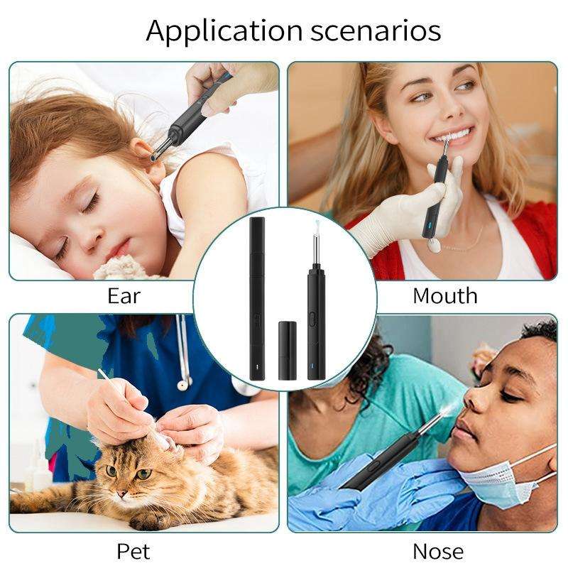 H02006 WiFi Smart Visual Ear Pick HD Digital Mouth Nose Ear Endoscope (White)