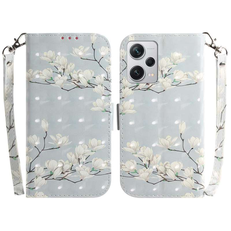 For Xiaomi Redmi Note 12 Pro+ 3D Colored Horizontal Flip Leather Phone Case(Magnolia)