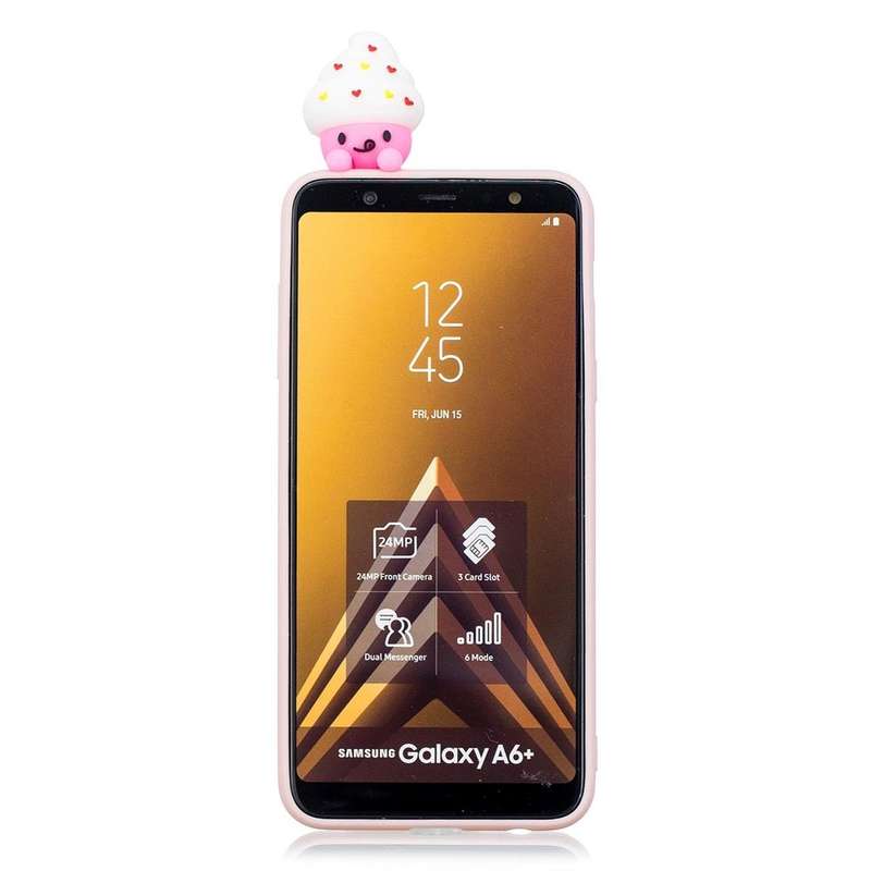 For Galaxy A6+ (2018) Shockproof Cartoon TPU Protective Case(Ice Cream)