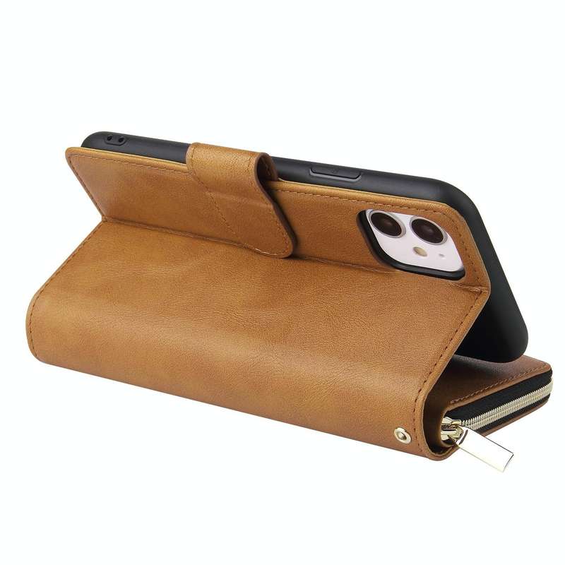 For iPhone 11 Pro Max Zipper Wallet Bag Horizontal Flip PU Leather Case with Holder & 9 Card Slot...