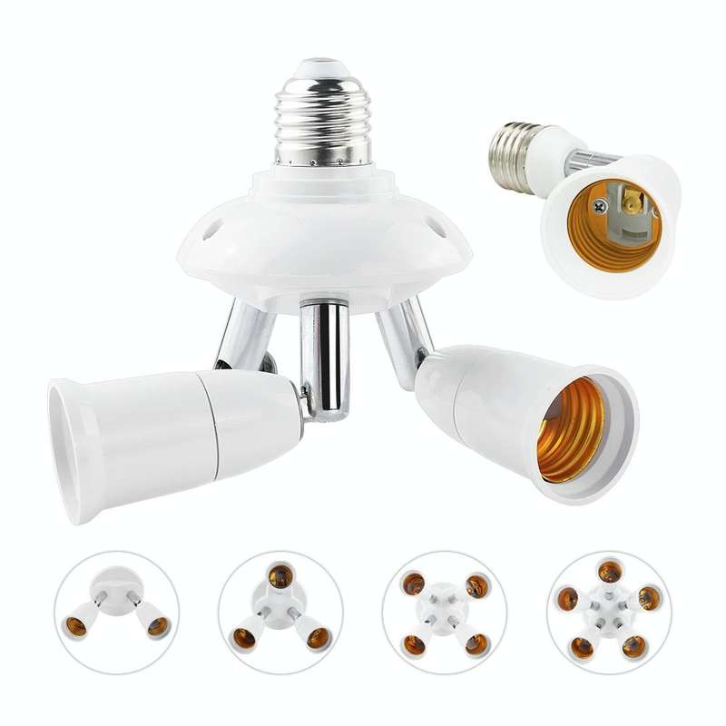 E27 to E27 Splitter Adjustable LED Light Bulb Holder Adapter Converter Socket Light Bulb Holder, ...