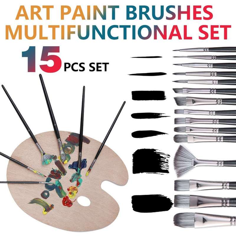 17 in 1 Acrylic Paint Brush Multi-Purpose Nylon Wool Watercolor Paint Brush Art Painting Material...