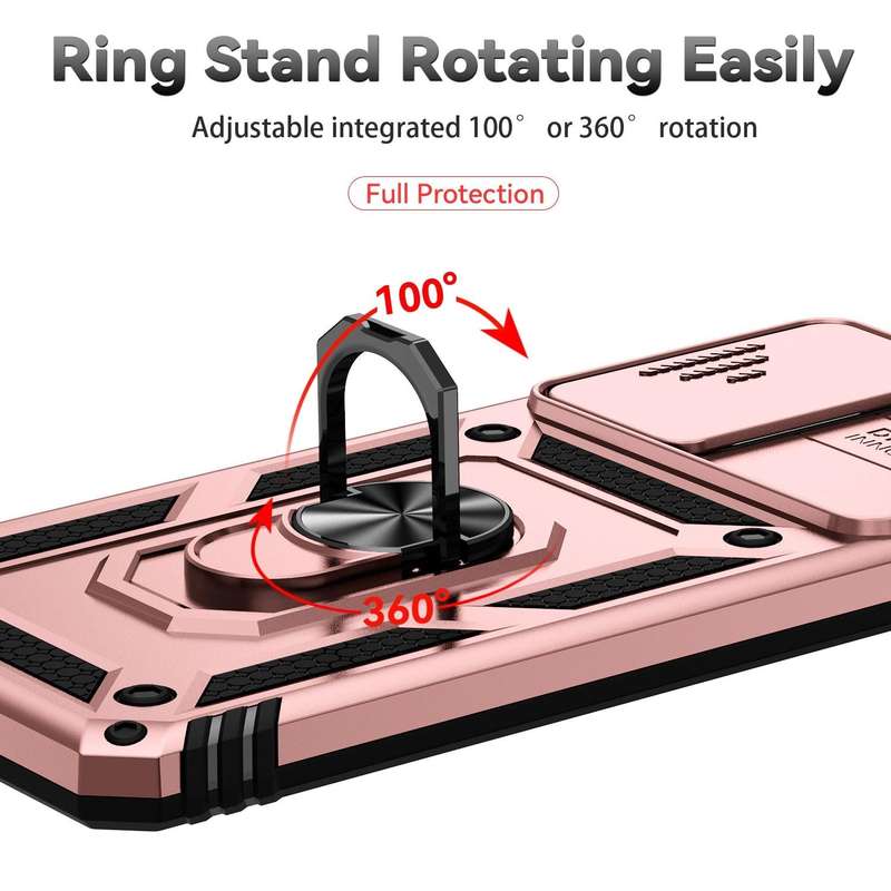 For Samsung Galaxy A53 5G Sliding Camshield Holder Phone Case(Rose Gold)