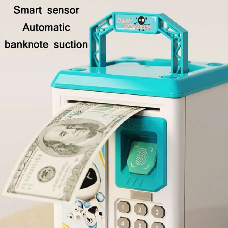Children Cartoon Simulation Human Face Fingerprint Music Chinese British Switch Piggy Bank, Speci...
