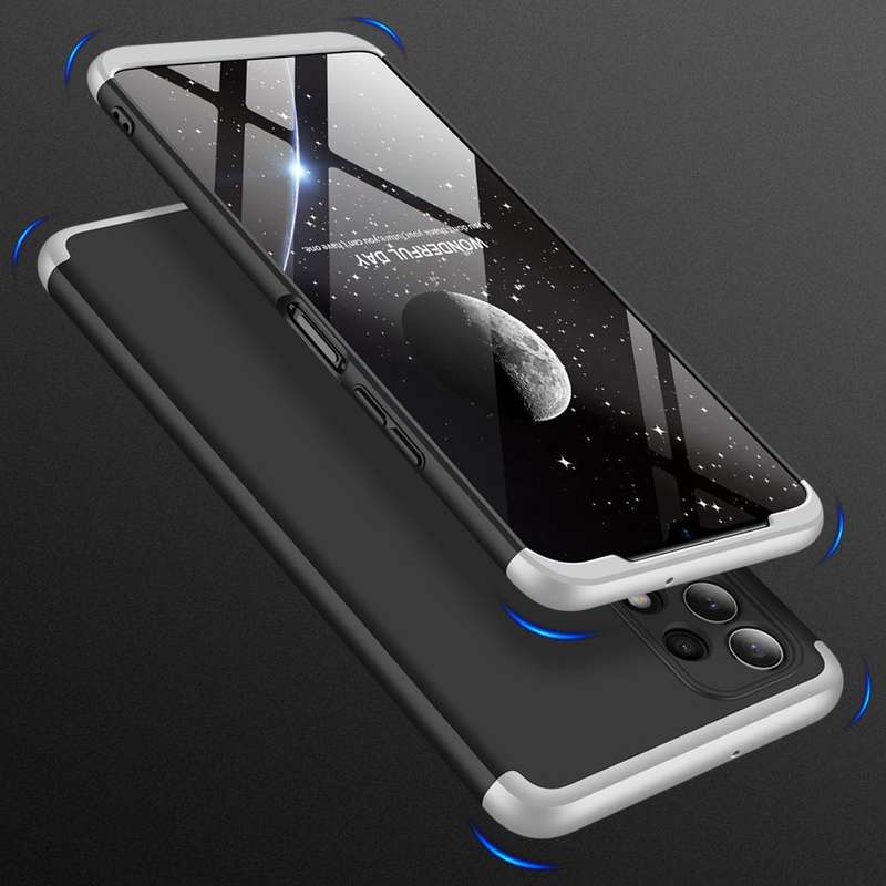 For Samsung Galaxy A32 4G GKK Three Stage Splicing Full Coverage PC Case(Black Silver)