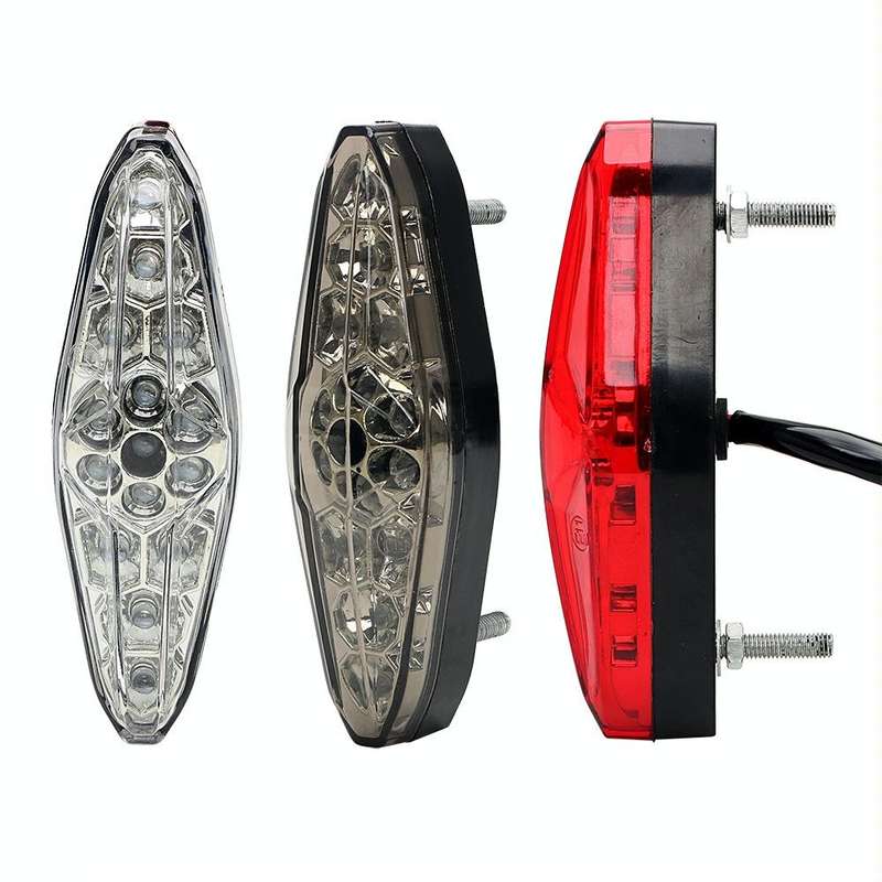 2 PCS KC-WD-NEW-3X Motorcycle LED Brake Light Running Lamp (Transparent)