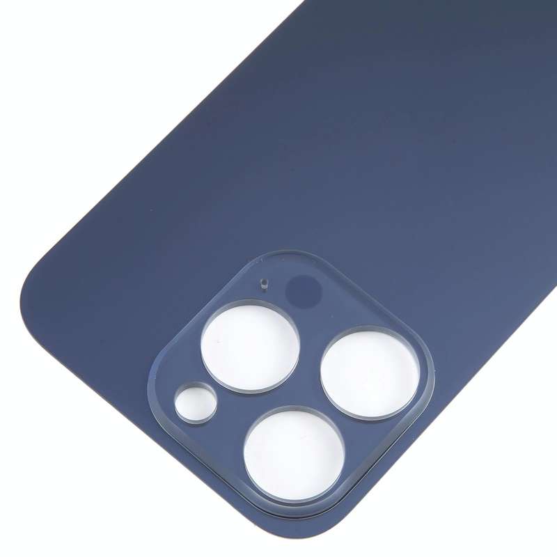 For iPhone 15 Pro Easy Replacement Big Camera Hole Glass Back Battery Cover(Blue)