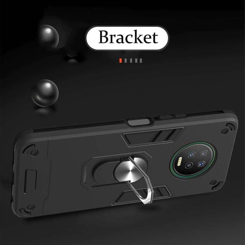 For Infinix X690 / Note 7 Armour Series PC + TPU Protective Case with Ring Holder(Black)