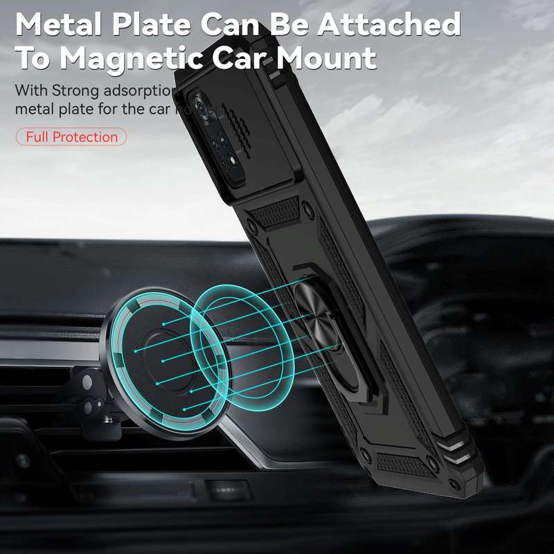For Xiaomi Poco M4 Pro Sliding Camshield Holder Phone Case(Black)