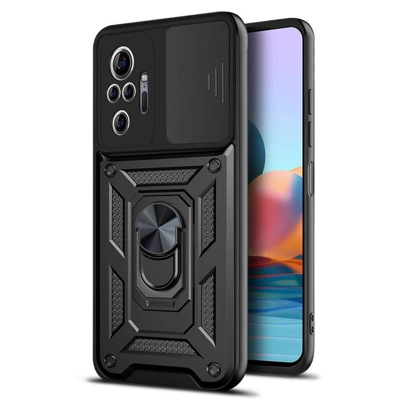 For Xiaomi Redmi Note 10 Pro Sliding Camera Cover Design TPU+PC Protective Case(Black)