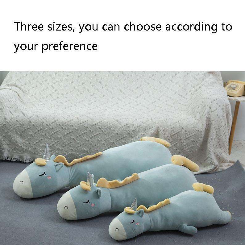 Unicorn Doll Long Pillow Plush Toys Bedside Cushion, Size: 70cm(Blue Green)