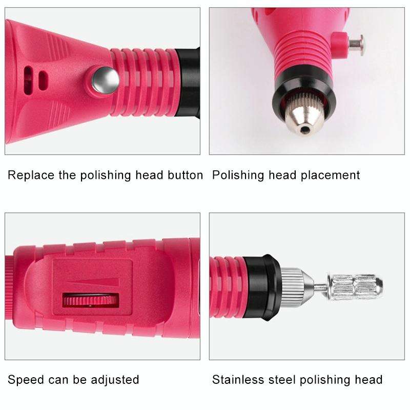 1 Set Power Professional Electric Manicure Machine Pen Pedicure Nail File Nail Tools 6 bits Drill...