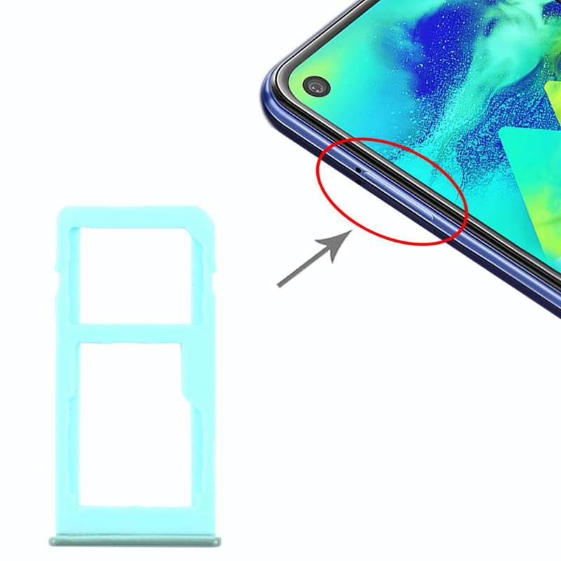For Samsung Galaxy M40 SM-M405 SIM Card Tray + SIM Card Tray / Micro SD Card Tray (Baby Blue)