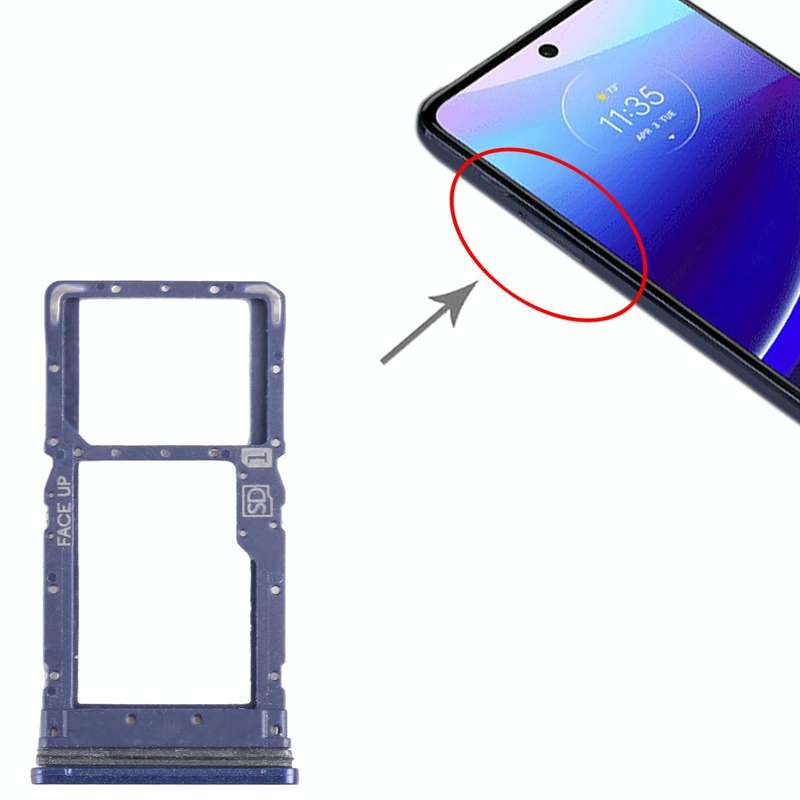 For Motorola Moto G Stylus 2022 SIM Card Tray + Micro SD Card Tray (Blue)