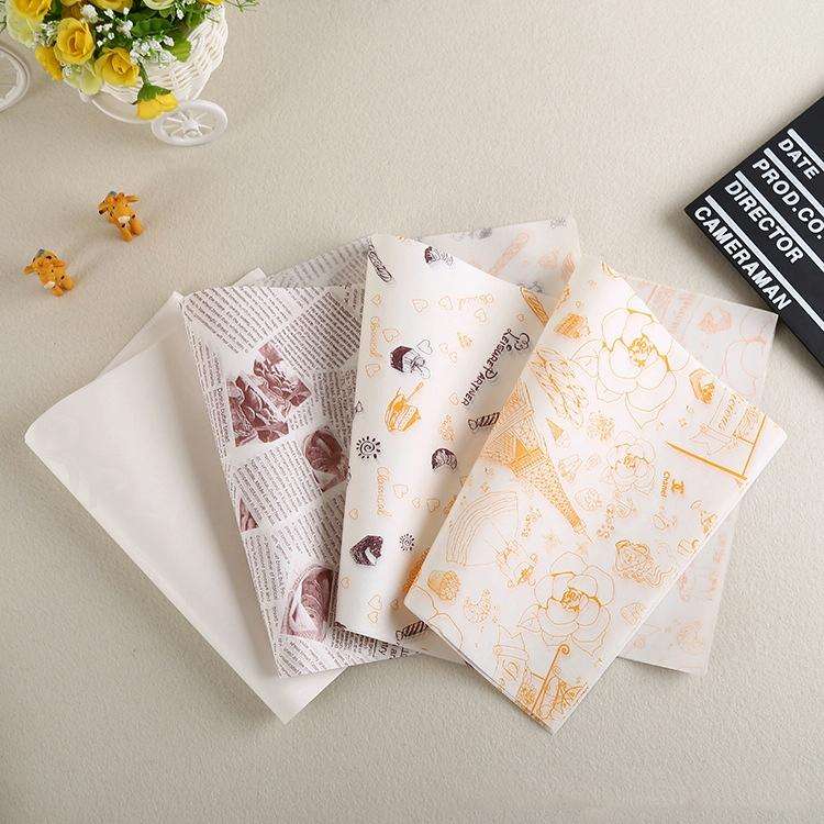 2 Packs Cake Greaseproof Paper Baking Packaging Plate Paper Hamburger Paper, Colour: Brown Pastry