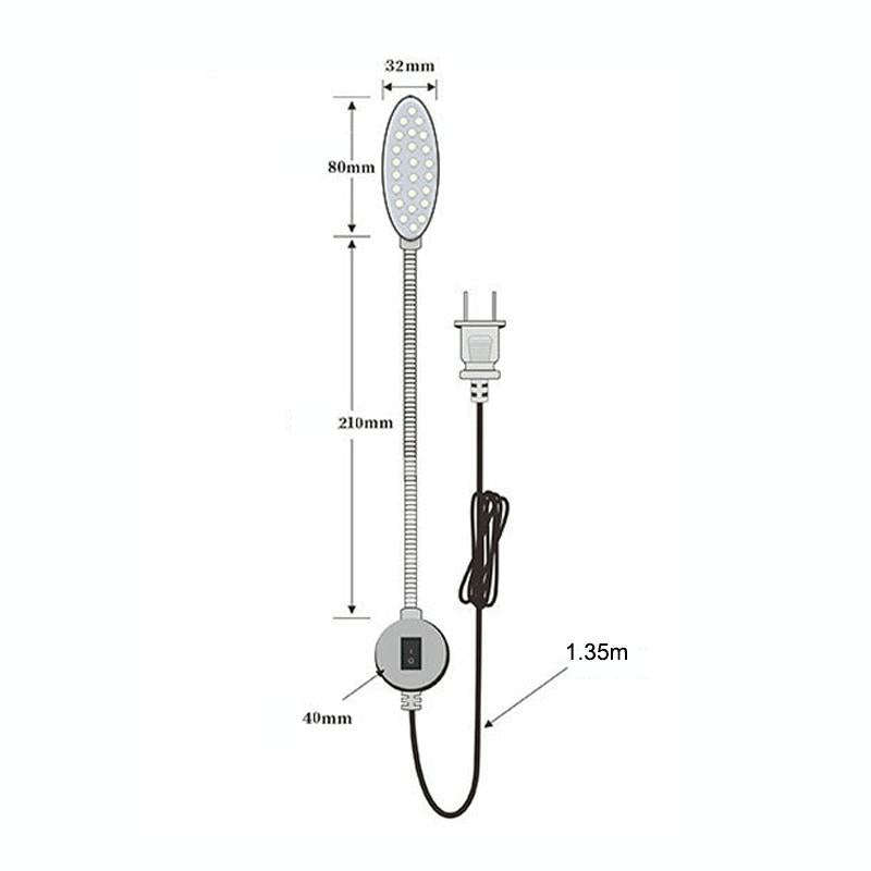 LED Sewing Machine Lamp Dimmable Magnet Working Energy-saving Lamp, 30 Lamp Beads