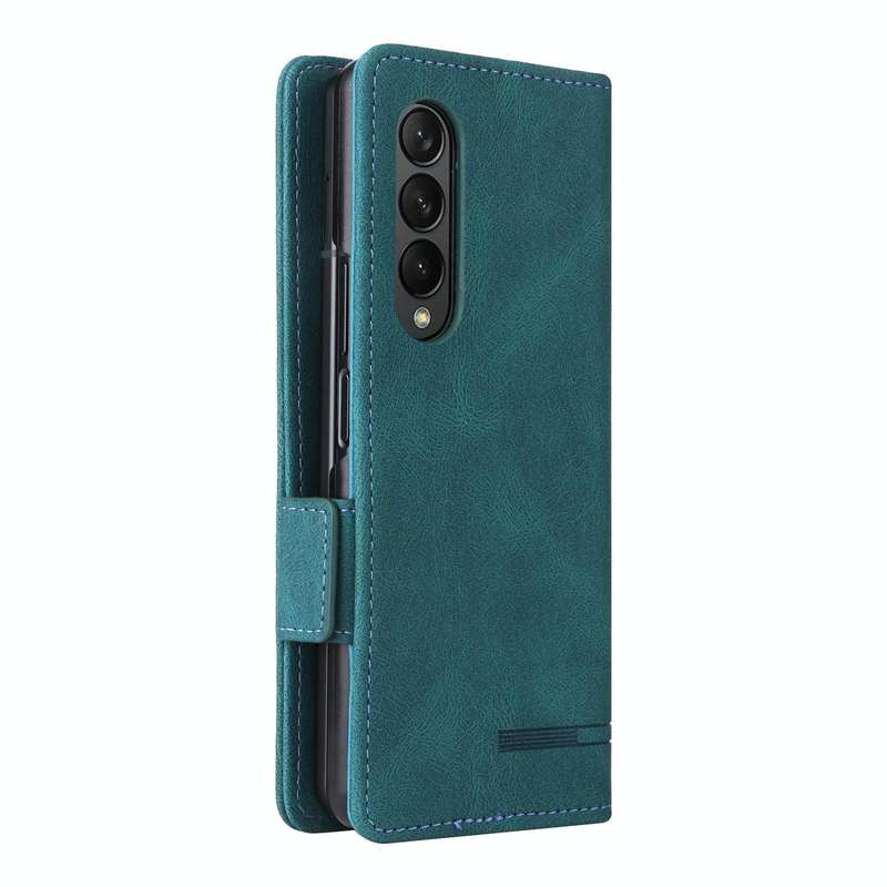 For Samsung Galaxy Z Fold3 5G Magnetic Clasp Flip Leather Phone Case(Green)
