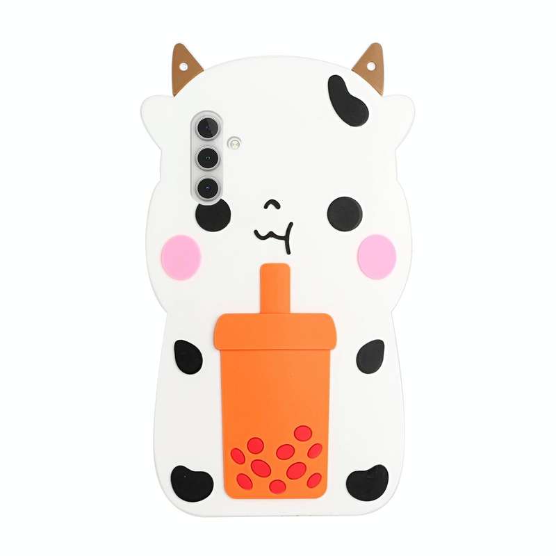 For Samsung Galaxy A13 5G Crossbody Cartoon Silicone Phone Case(Cow)
