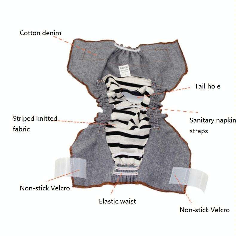 Anti-sorrow Female Dog Physiological Pants Urine-proof And Wet Pet Leak-proof Underwear, Size:L