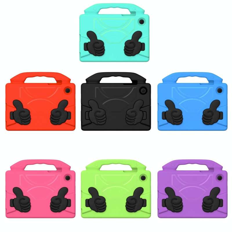 For Samsung Galaxy Tab A8 10.5 2021 X200 / X205 Thumb Bracket EVA Shockproof Tablet Case(Green)
