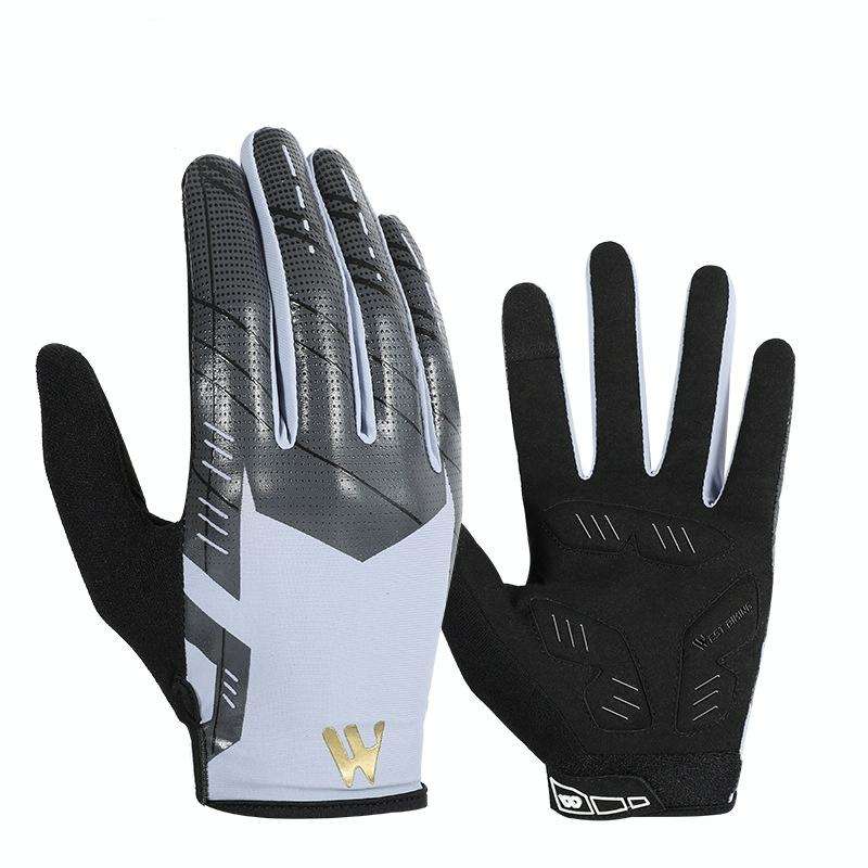 WEST BIKING YP0211207 Riding Full Finger Gloves Road Bike Mountain Bike Locomotive Shock Absorber...