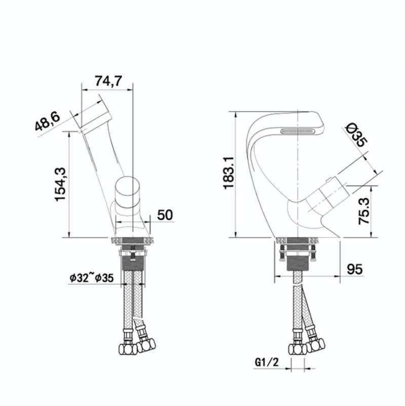 Basin Waterfall Type Hot & Cold Water All-Copper Faucet Bathroom Sanitary Ware (Electroplating Si...
