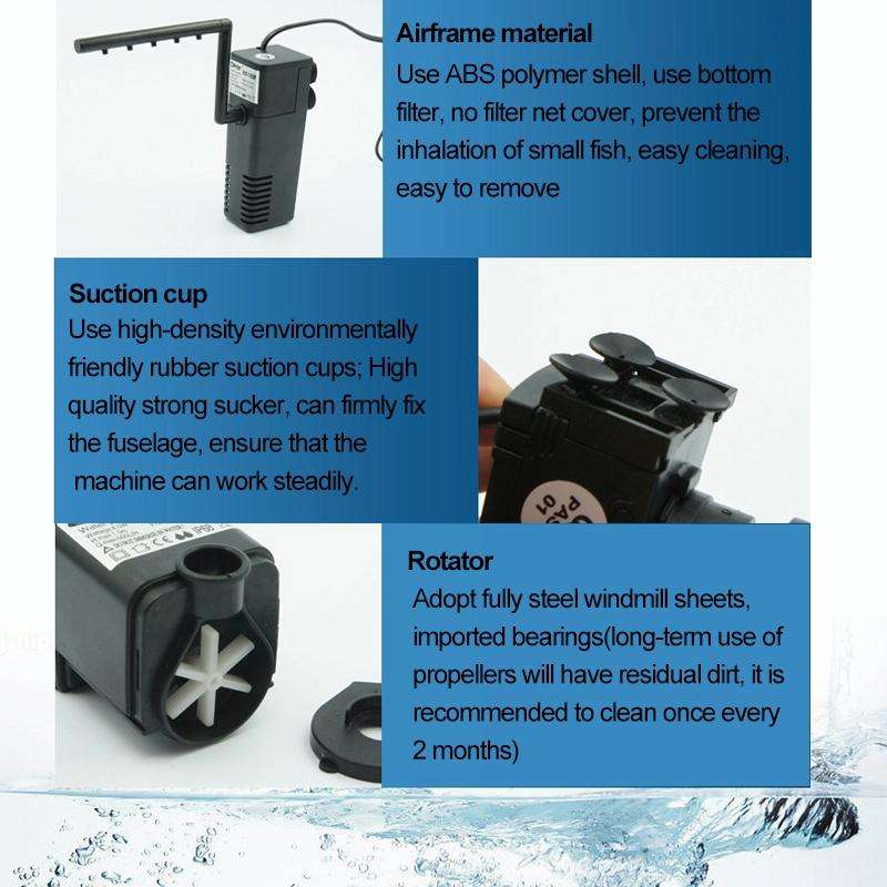 HX-188F 8W 600L/H Multi-function Submersible Aquarium Water Pump Circulation Pump Fish Tank Inter...