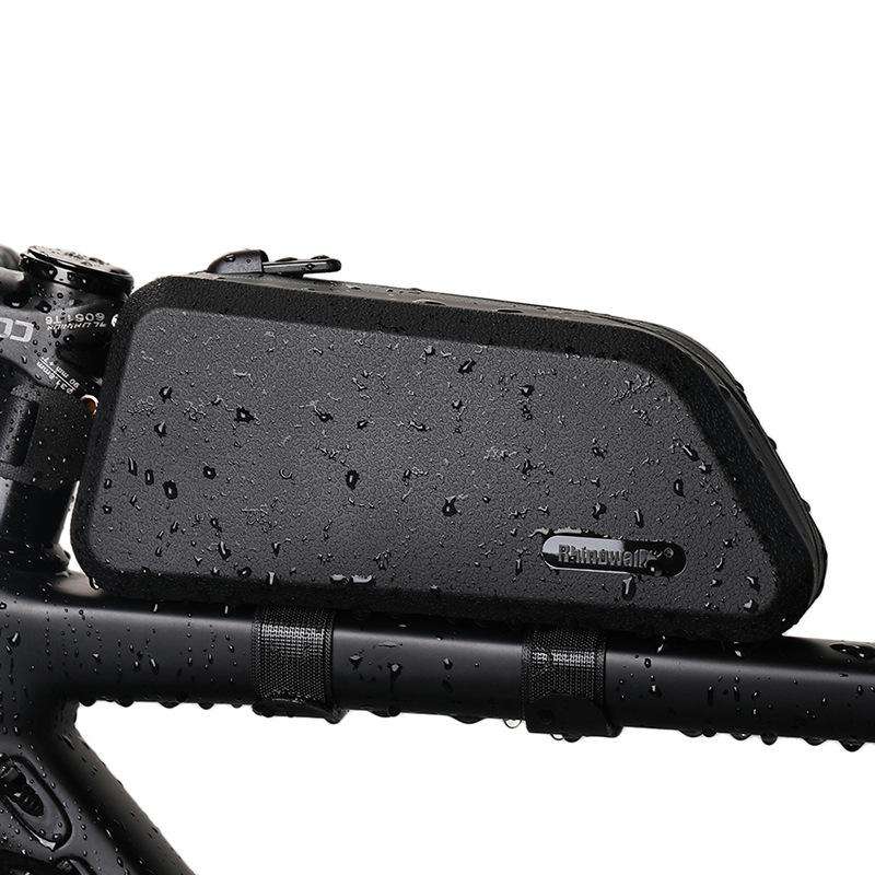Rhinowalk K30 Waterproof Bicycle Top Tube Package Mountain Bike Hard Shell Front Beam Bag(Black)