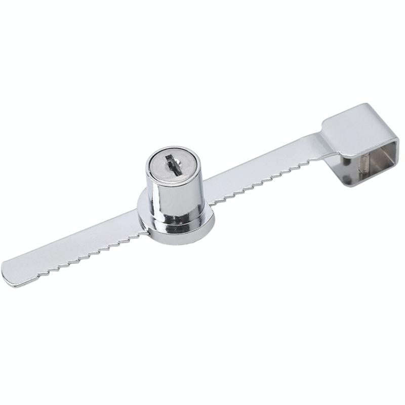 Removable Serrated Glass Sliding Door Lock Window Cabinet Door Latches With Key