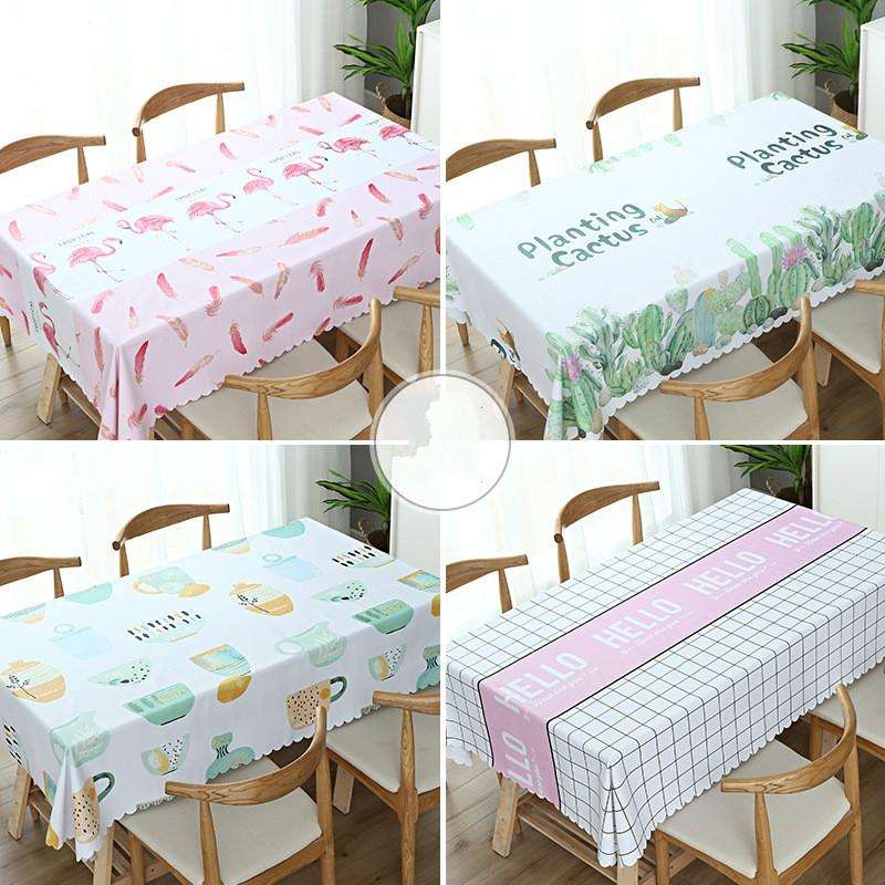 Printinging Coffee Dining Table Cloth PVC Waterproof Oilproof Anti-scalding Tablecloth, Size:140x...