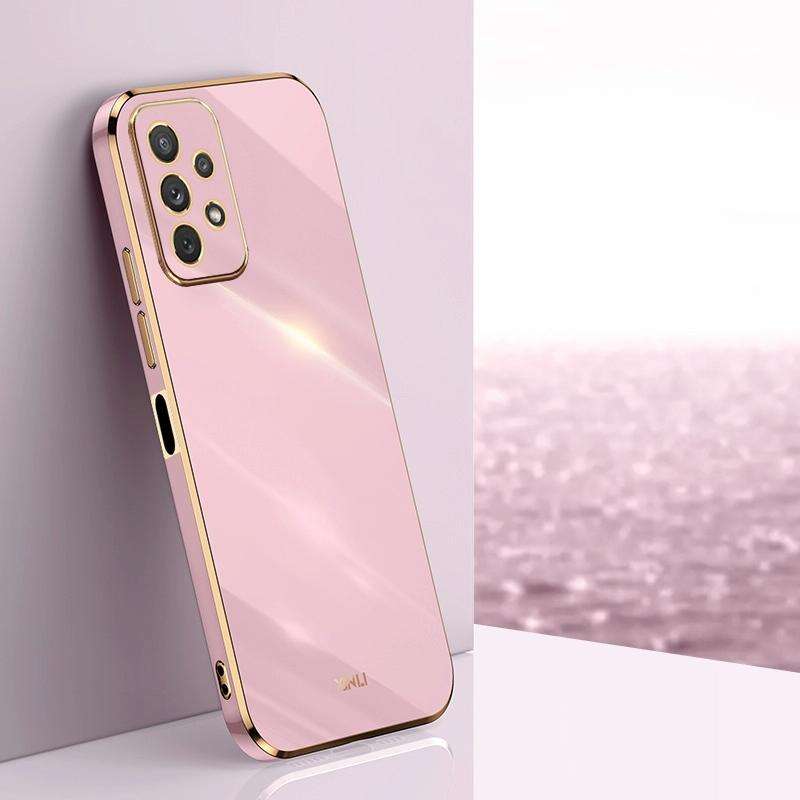 For Samsung Galaxy A13 4G XINLI Straight Edge 6D Electroplate TPU Phone Case(Cherry Purple)