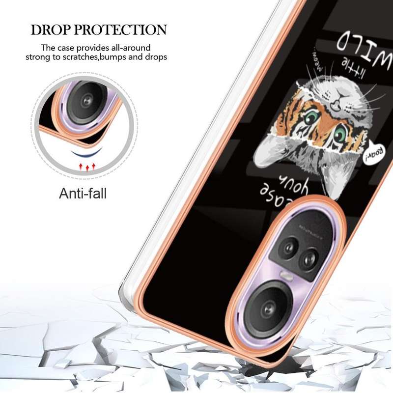 For OPPO Reno10 Pro 5G Global Electroplating Marble Dual-side IMD Phone Case(Natural Growth)