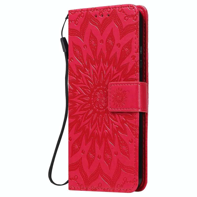 For LG K22 / K22 Plus Sun Embossing Pattern Horizontal Flip Leather Case with Card Slot & Holder ...