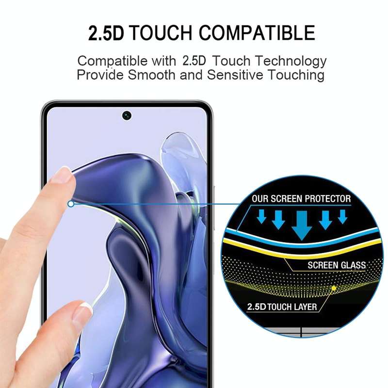 For Xiaomi Mi 11T / 11T Pro Full Glue Full Screen Tempered Glass Film